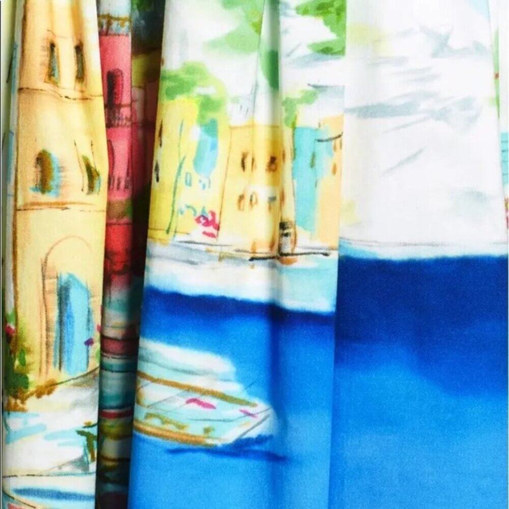 Kate Spade Elza Eliza Lemon Capri watercolor Dress Sz 00 $445 - Picture 3 of 4